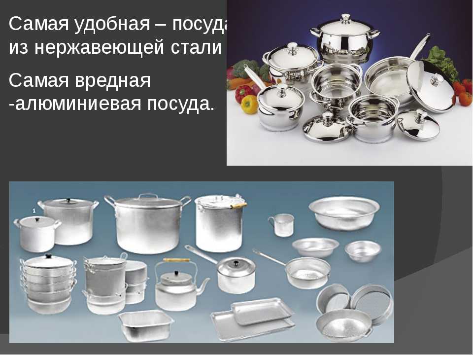 Можно готовить в алюминиевой посуде. Алюминий посуда. Посуда для здоровья. Алюминиевая посуда для проекта. Вредная посуда.