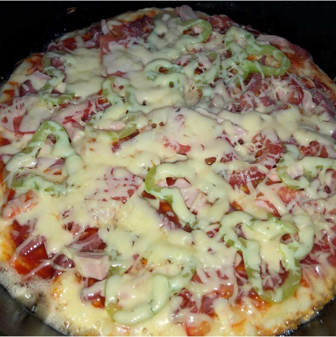 пицца рецепт на сковороде по домашним фото 40