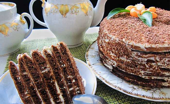 Торт на сковороде со сгущенкой с заварным кремом пошаговый рецепт с фото в домашних условиях