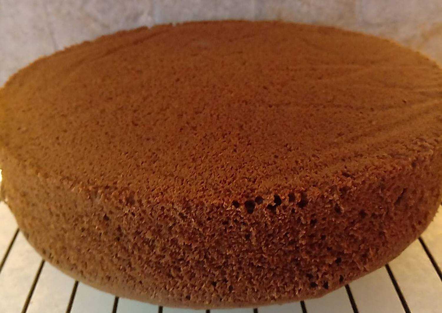 Высокий шоколадный бисквит для торта рецепт с фото